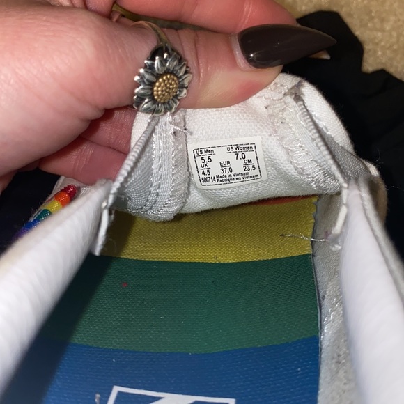 White with rainbow slip on vans - Picture 4 of 4